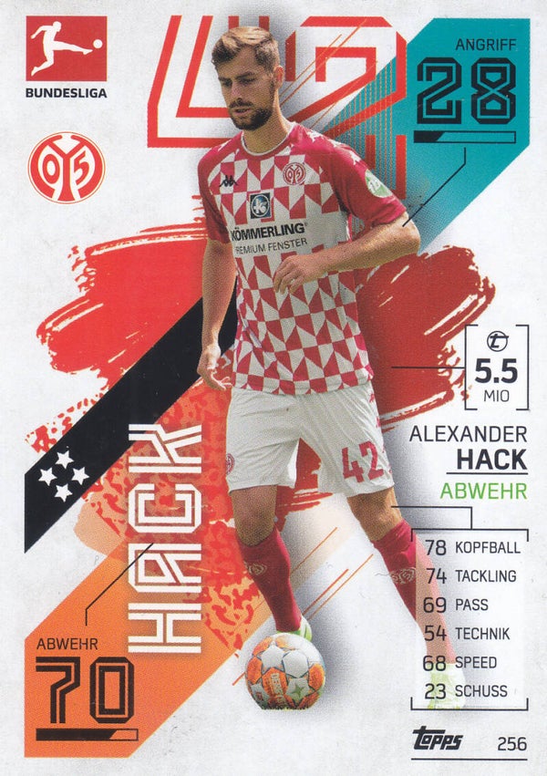 Alexander Hack / 1.FSV Mainz 05 / Topps Match Attax 2021 / Basis Karte / Nr.256