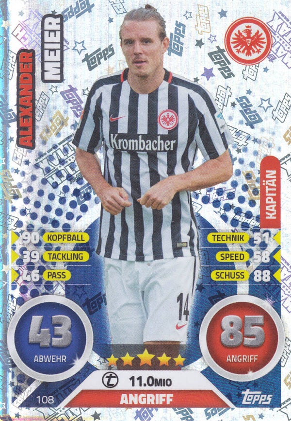 Alexander Meier / Eintracht Frankfurt / Topps Bundesliga 2016 / Kapitän / Nr. 108
