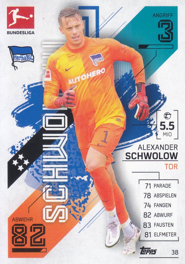 Alexander Schwolow / Hertha BSC Berlin / Topps Match Attax 2021 / Basis Karte / Nr.38