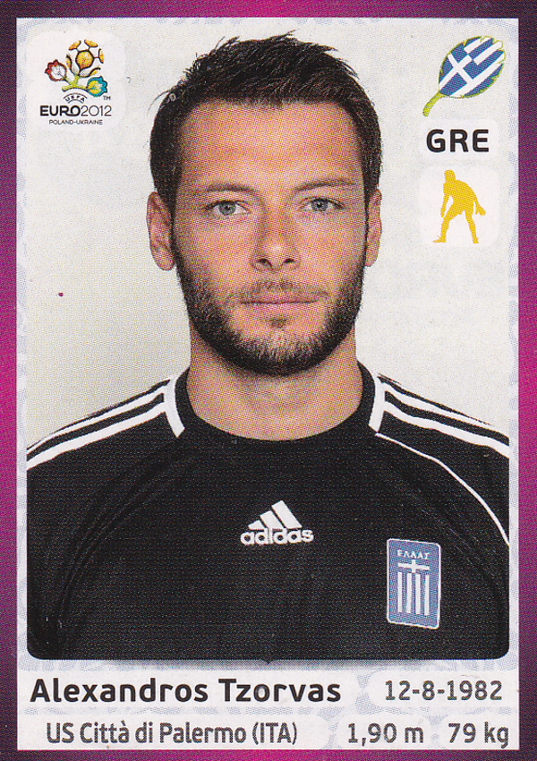 Alexandros Tzorvas - Griechenland - Panini EM 2012 - Basis Bild - Nr. 84