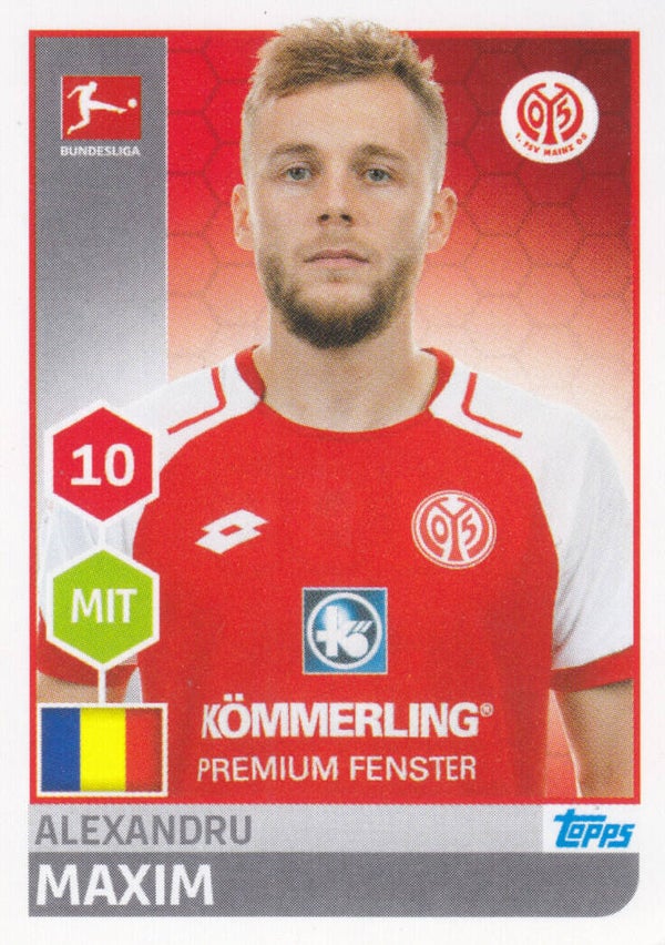 Alexandru Maxim / 1.FSV Mainz 05 / Topps Bundesliga 2017 / Basis Bild / Nr.195