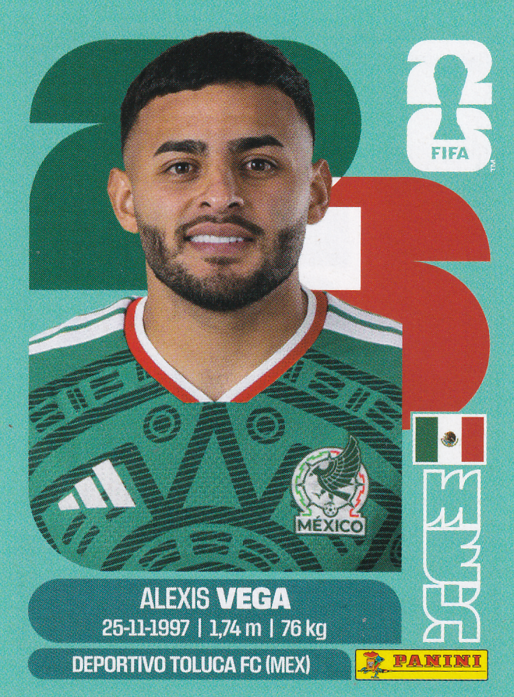 Alexis Vega - Mexico - Panini WM 2026 - Basis Bild - MEX18