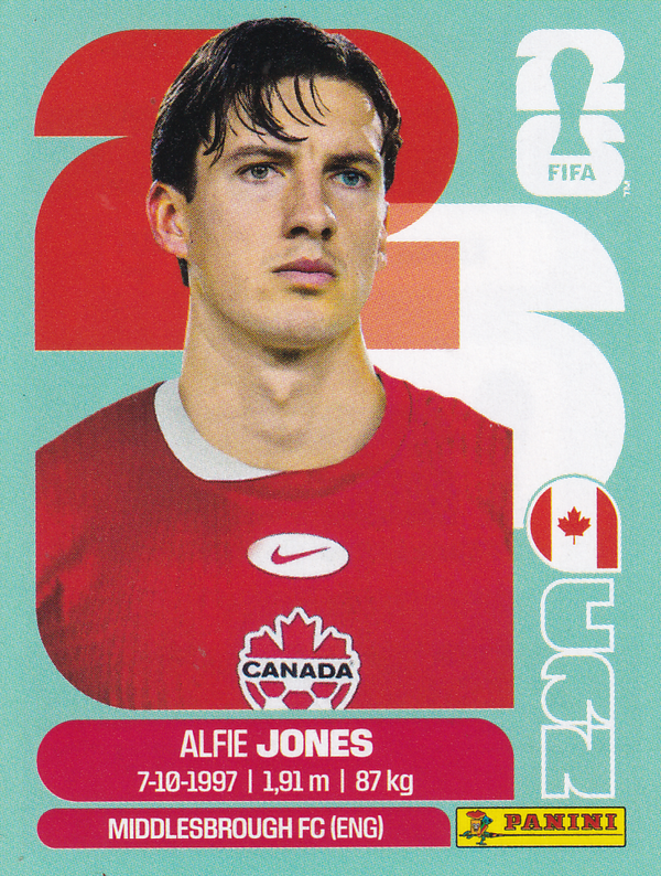 Alfie Jones - Canada - Panini WM 2026 - Update - CAN9a