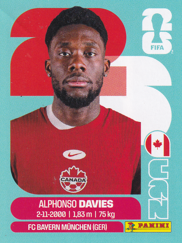 Alphonso Davies - Canada - Panini WM 2026 - Basis Bild - CAN3