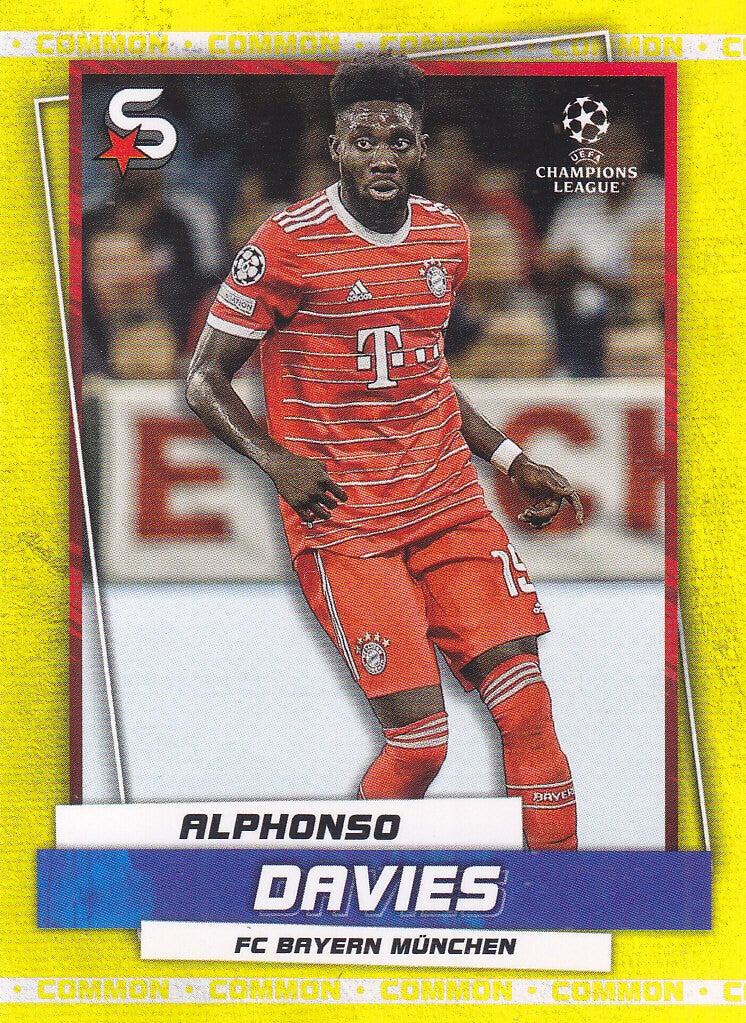 Alphonso Davies / FC Bayern München / Topps Superstars 2023 / Common Yellow / Nicht nummeriert / Nr. 95v