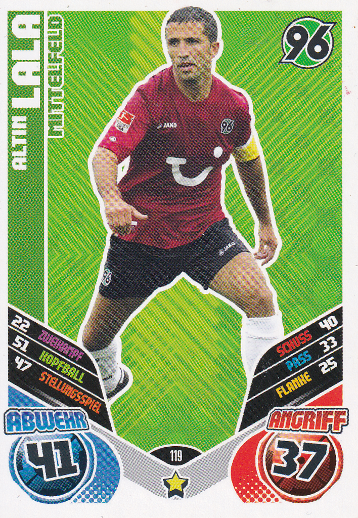 Altin Lala - Hannover 96 - Topps Match Attax 2011 - Basis Karte - Nr. 119