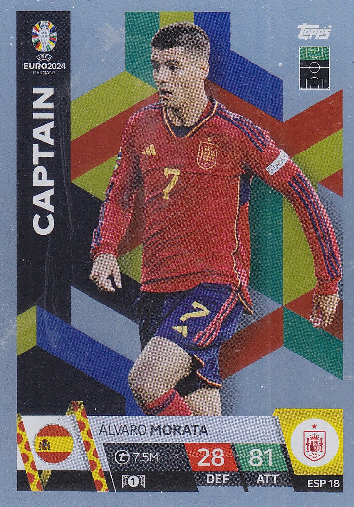 Alvaro Morata / Spanien / Topps EM 2024 / Captain Karte / Nr. ESP 18