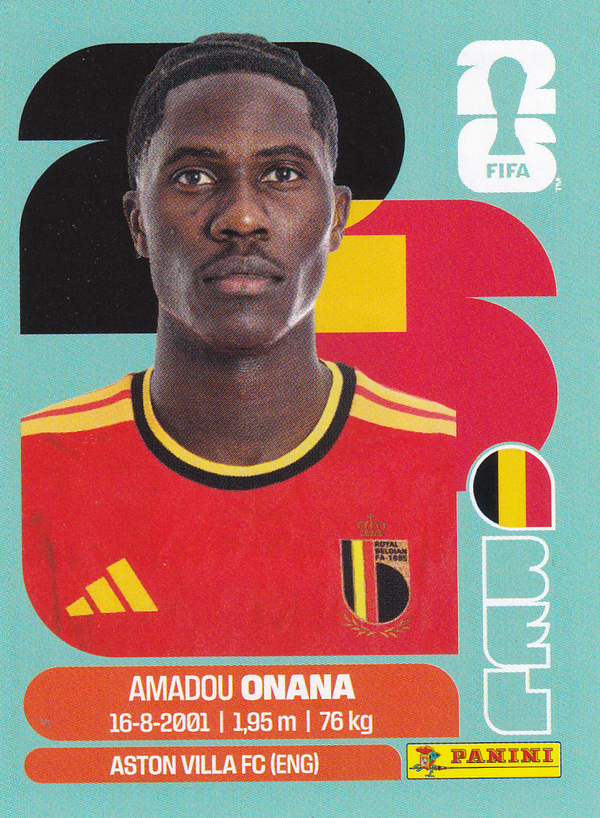 Amadou Onana - Belgien - Panini WM 2026 - Basis Bild - BEL10
