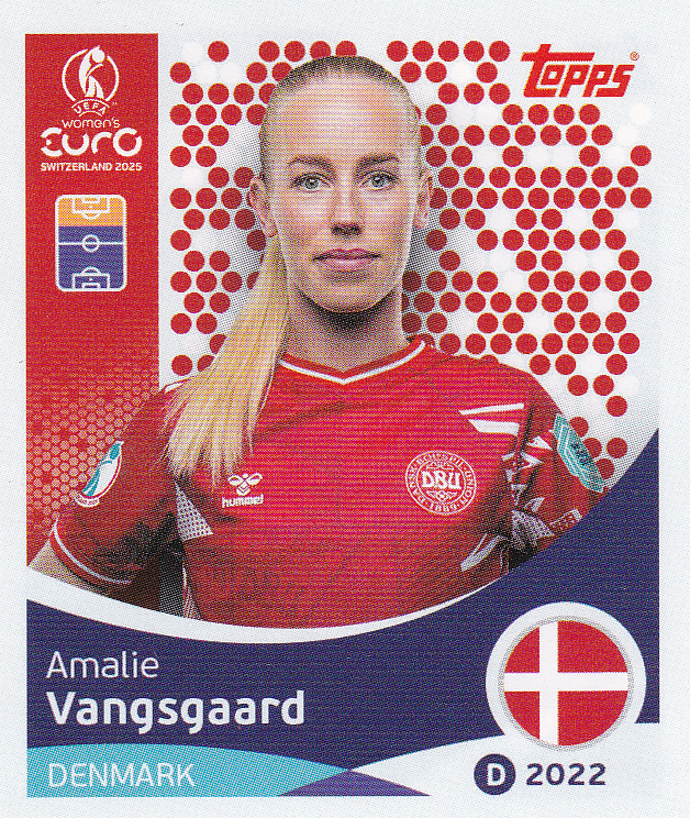 Amalie Vangsgaard - Dänemark - Topps Frauen EM 2025 - Basis Bild - Nr. 218