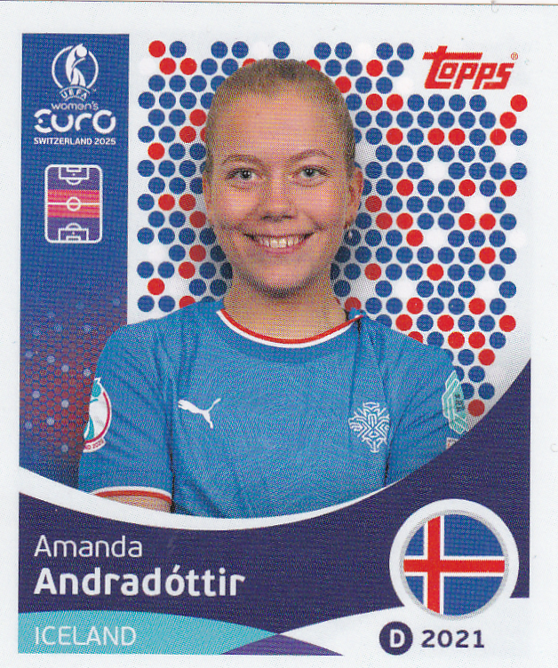 Amanda Andradottir - Island - Topps Frauen EM 2025 - Basis Bild - Nr. 72