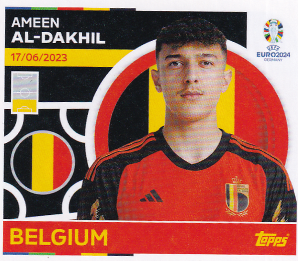 Amen Al-Dakhil - Belgien - Topps EM 2024 - Basis Bild - BEL10