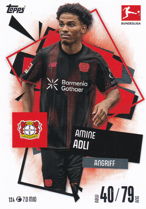 Amine Adli - Bayer 04 Leverkusen - Topps Match Attax 2025 - Basis Karte - Nr. 124