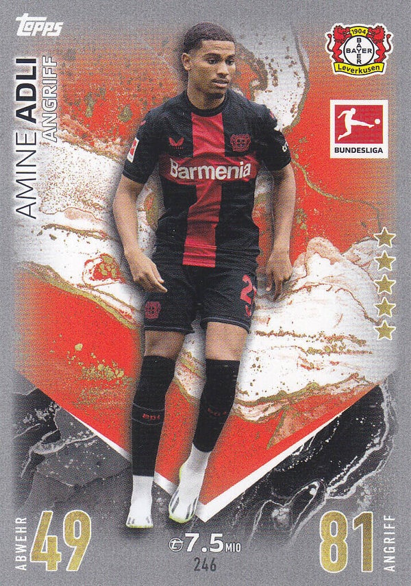 Amine Adli / Bayer Leverkusen / Topps Match Attax 2023 / Basis Karte / Nr.246