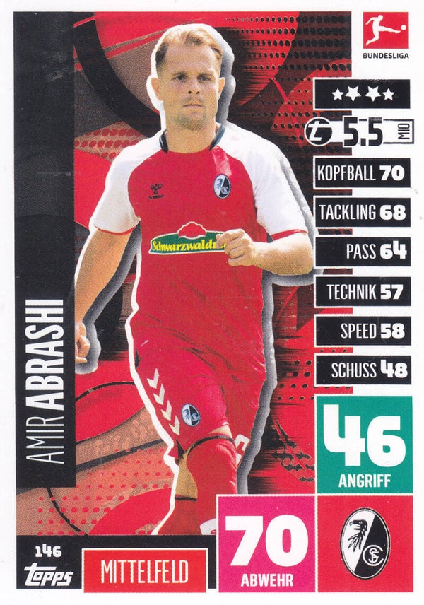 Amir Abrashi / SC Freiburg / Topps Match Attax 2020 / Basis Karte / Nr. 146