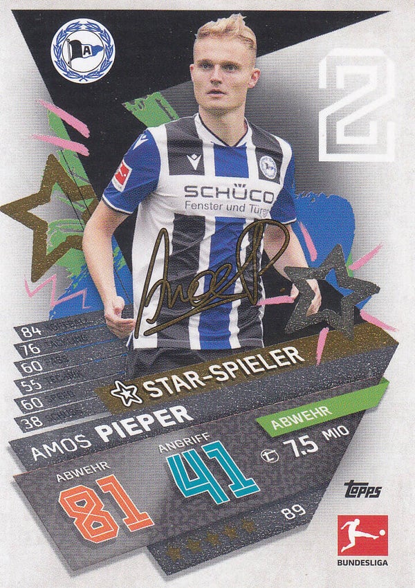 Amos Pieper / Arminia Bielefeld / Topps Match Attax 2021 / Star-Spieler / Nr.89