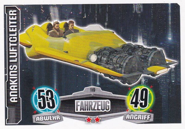 Anakins Luftgleiter - Topps Star Wars Force Attax 2012 - Fahrzeug - Die Republik - Nr. FAMOV1 119