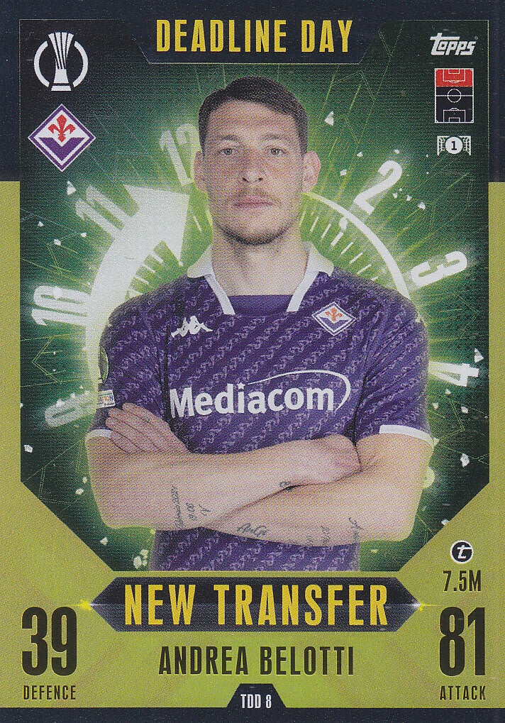 Andrea Belotti / AC Florenz / Topps Champions League 2023 Extra  / Deadline Day New Transfer / Nr. TOD 8