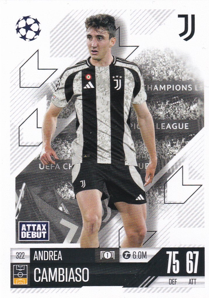 Andrea Cambiaso / Juventus Turin / Topps Champions League 2024 / Basis Karte / Nr. 322