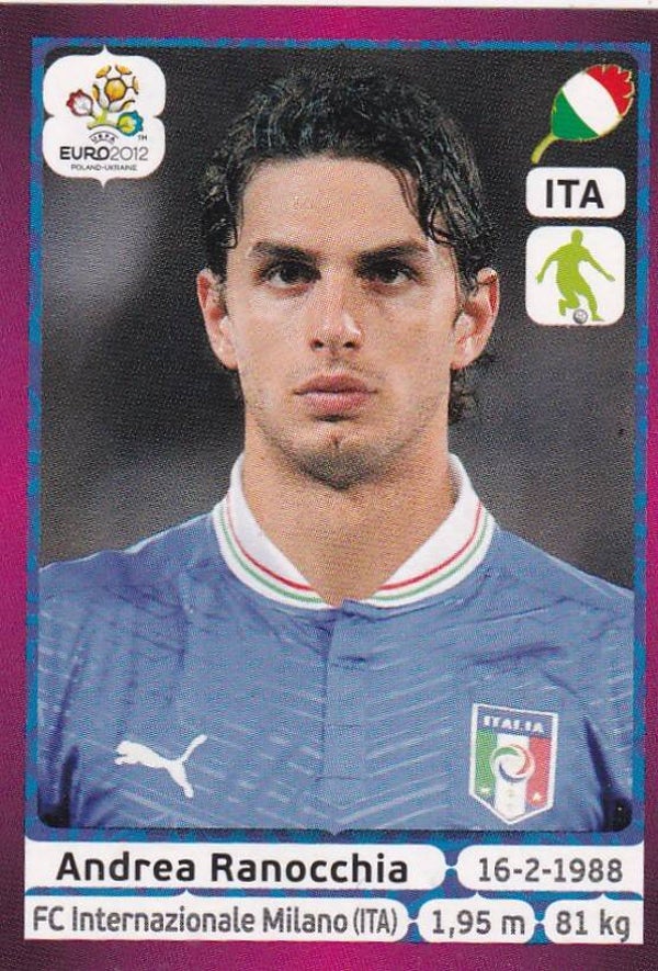 Andrea Ranocchia / Italien / Panini EM 2012 / Basis Bild / Nr. 320