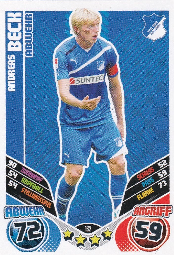 Andreas Beck / TSG 1899 Hoffenheim / Topps Match Attax 2011 / Basis Karte / Nr. 132