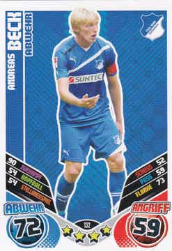 Andreas Beck / TSG 1899 Hoffenheim / Topps Match Attax 2011 / Basis Karte / Nr. 132