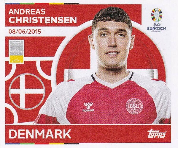 Andreas Christensen / Dänemark / Topps EM 2024 / Basis Bild / Nr. DEN 5
