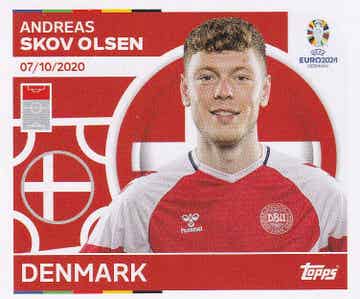 Andreas Skov Olsen / Dänemark / Topps EM 2024 / Basis Bild / Nr. DEN 19