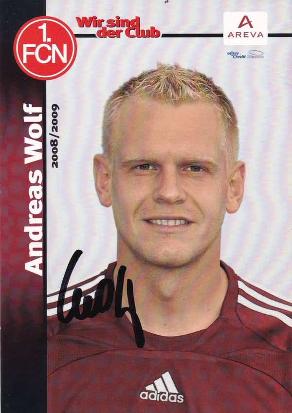 Andreas Wolf / 1.FC Nürnberg / Autogrammkarte 2008 / Satz 1