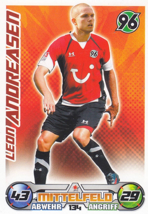 Leon Andreasen / Hannover 96 / Topps Match Attax 2009 / Basis Karte / Nr. 134