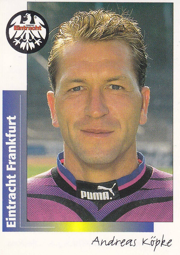 Andreas Köpke / Eintracht Frankfurt / Panini Bundesliga 1996 / Basis Bild / Nr. 220