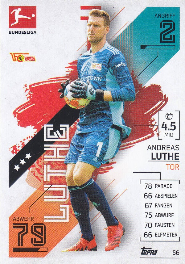 Andreas Luthe / 1.FC Union Berlin / Topps Match Attax 2021 / Basis Karte / Nr.56