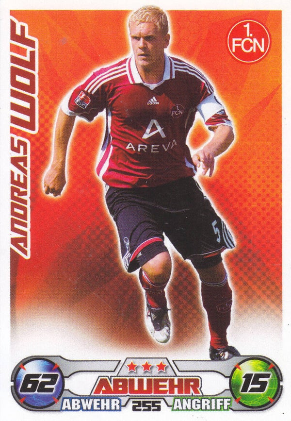 Andreas Wolf / 1.FC Nürnberg / Topps Match Attax 2009 / Basis Karte / Nr.255