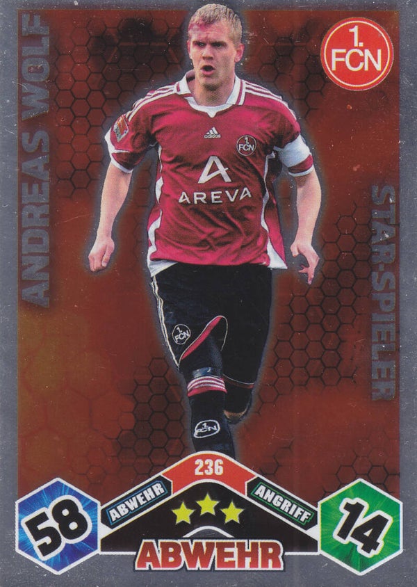 Andreas Wolf / 1.FC Nürnberg / Topps Match Attax 2010 / Star-Spieler / Nr.236