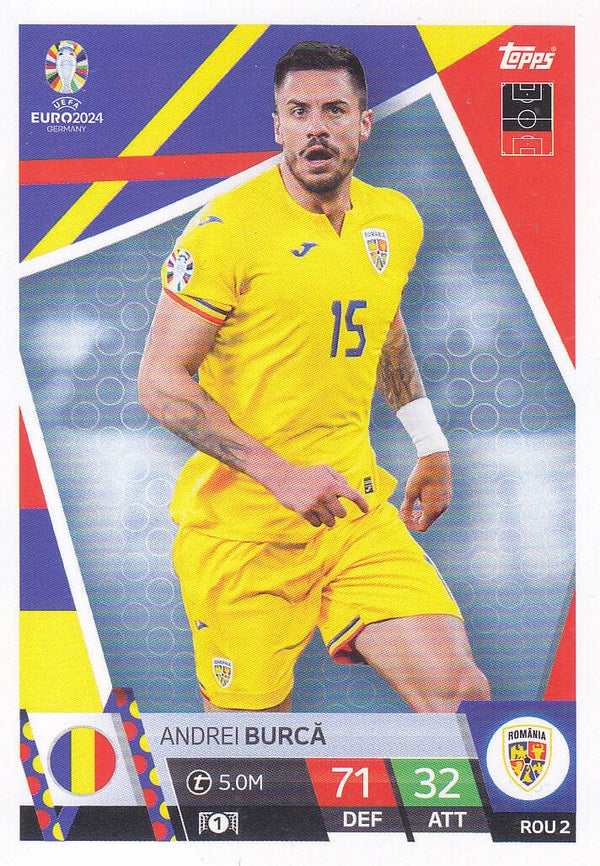 Andrei Burca / Rumänien / Topps EM 2024 / Basis Karte / Nr. ROU 2