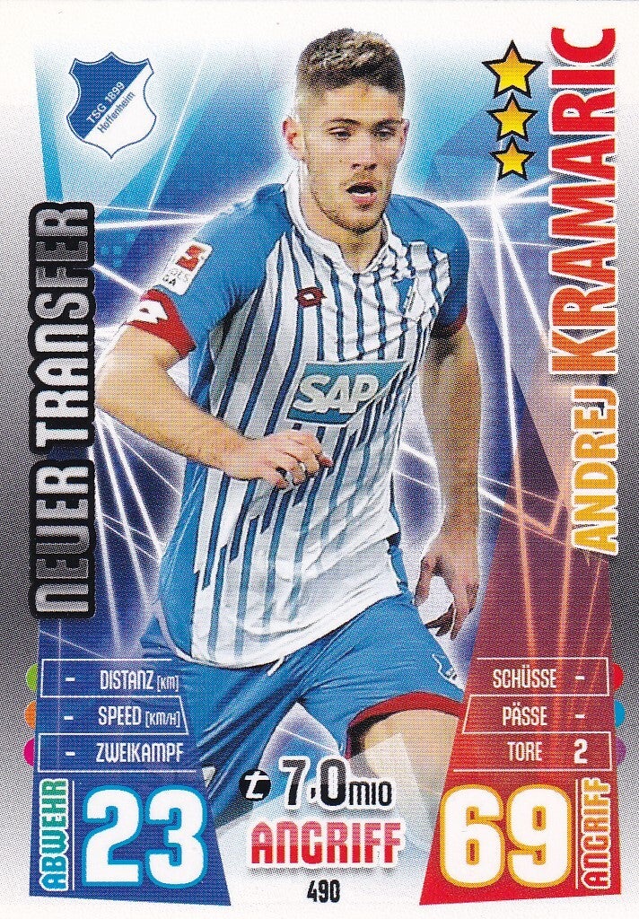 Andrej Kramaric / TSG Hoffenheim / Topps Match Attax 2015 / Neuer Transfer / Nr. 490