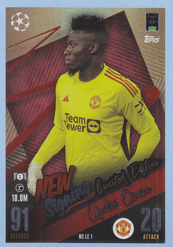 Andre Onana / Manchester United / Topps Champions League 2023 / New Signing Limitierte Auflage / Nr. NS LE1