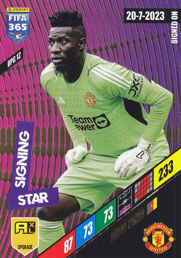 Andre Onana / Manchester United / Panini Fifa 365 Jahr 2024 / Signing Star Icon Upgrade / Nr. UPG 12