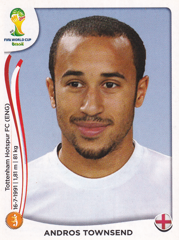 Andros Townsend - England - Panini WM 2014 - Basis Bild - Nr. 312