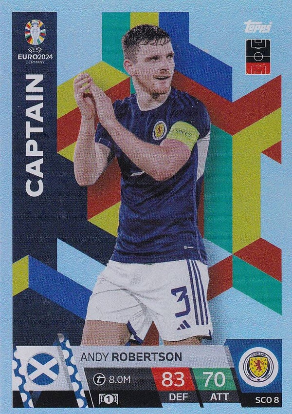Andy Robertson / Schottland / Topps EM 2024 / Captain Karte Silber / Nr. SCO 8