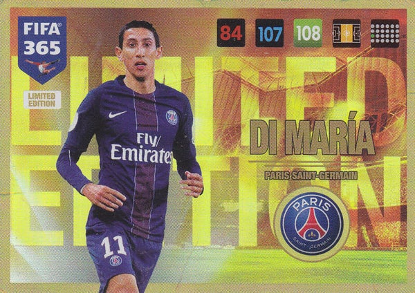 Angel di Maria - Paris Saint Germain - Panini Fifa 365 Jahr 2017 - Limeted Edition