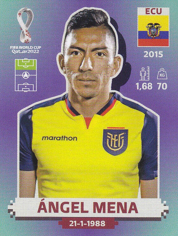 Angel Mena / Ecuador / Panini WM 2022 / Basis Bild / Nr. ECU17