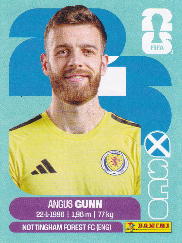 Angus Gunn - Schottland - Panini WM 2026 - Basis Bild - SCO2