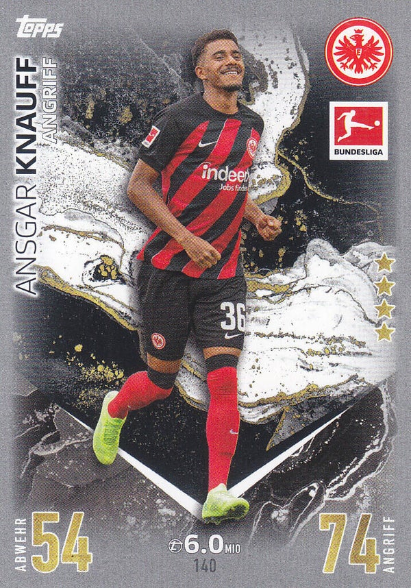 Ansgar Knauff / Eintracht Frankfurt / Topps Match Attax 2023 / Basis Karte / Nr. 140