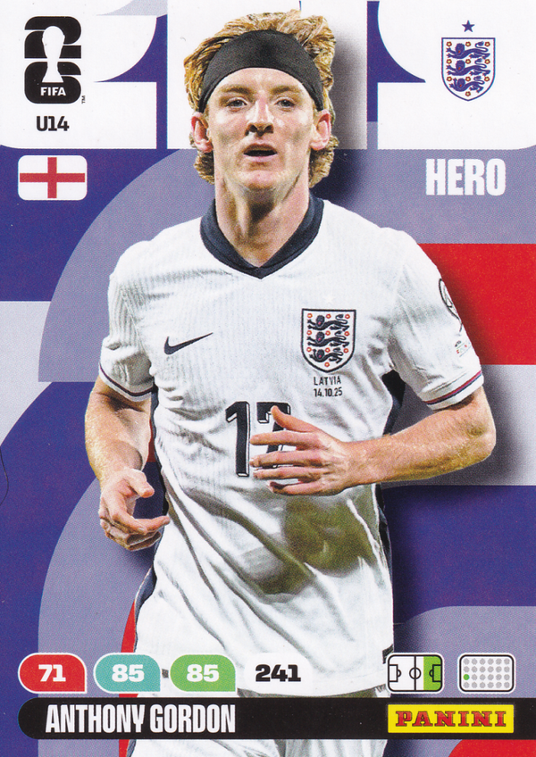 Anthony Gordon - England - Panini WM 2026 - Hero - Update - Nr. U14