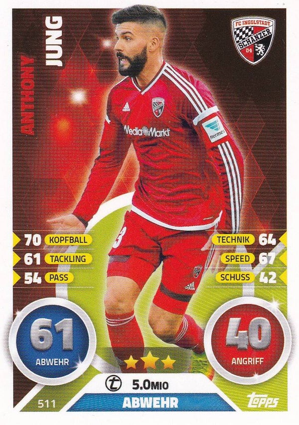 Anthony Jung - FC Ingolstadt - Topps Match Attax 2016 - Basis Karte - Nr. 511