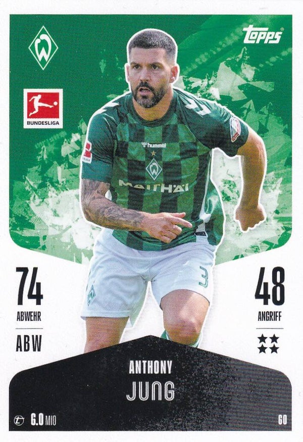 Anthony Jung / SV Werder Bremen / Topps Match Attax 2024 / Basis Karte / Nr. 60