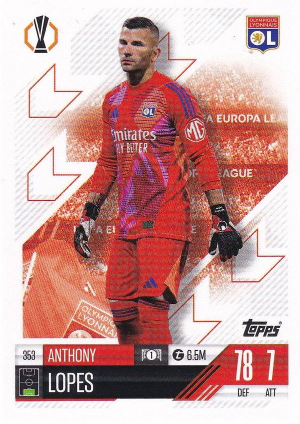 Anthony Lopes / Olympique Lyon / Topps Champions League 2024 / Basis Karte / Nr. 353