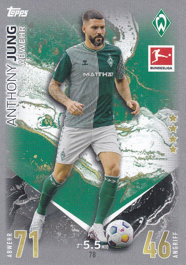 Anthony Jung / SV Werder Bremen / Topps Match Attax 2023 / Basis Karte / Nr. 78