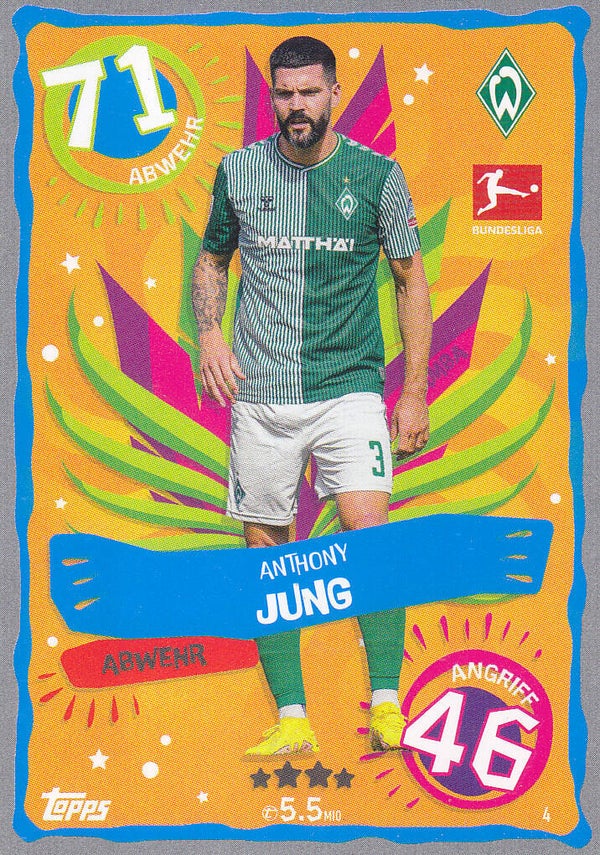 Anthony Jung / SV Werder Bremen / Topps Match Attax 2023 / Samba Karte / Nr.4