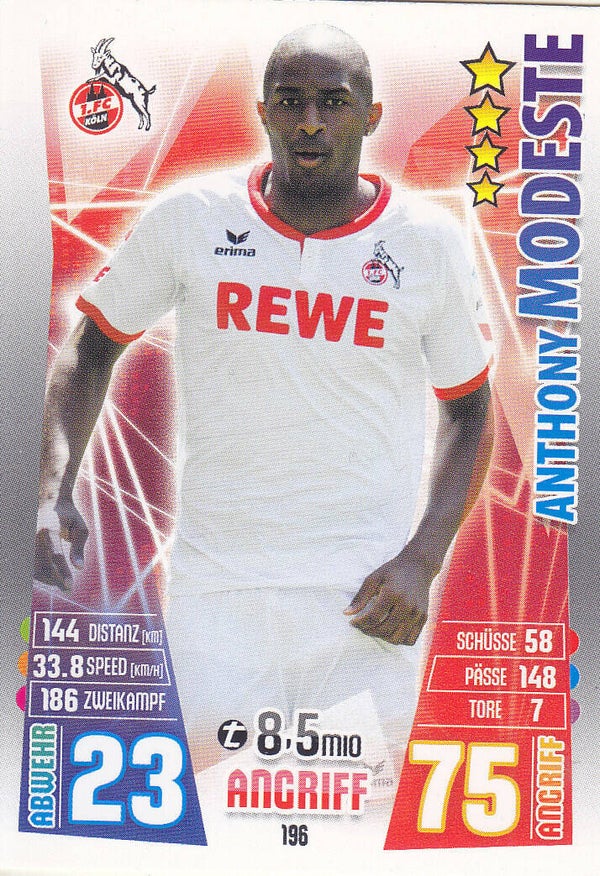 Anthony Modeste / 1.FC Köln / Topps Match Attax / Basis Karte / Nr. 196